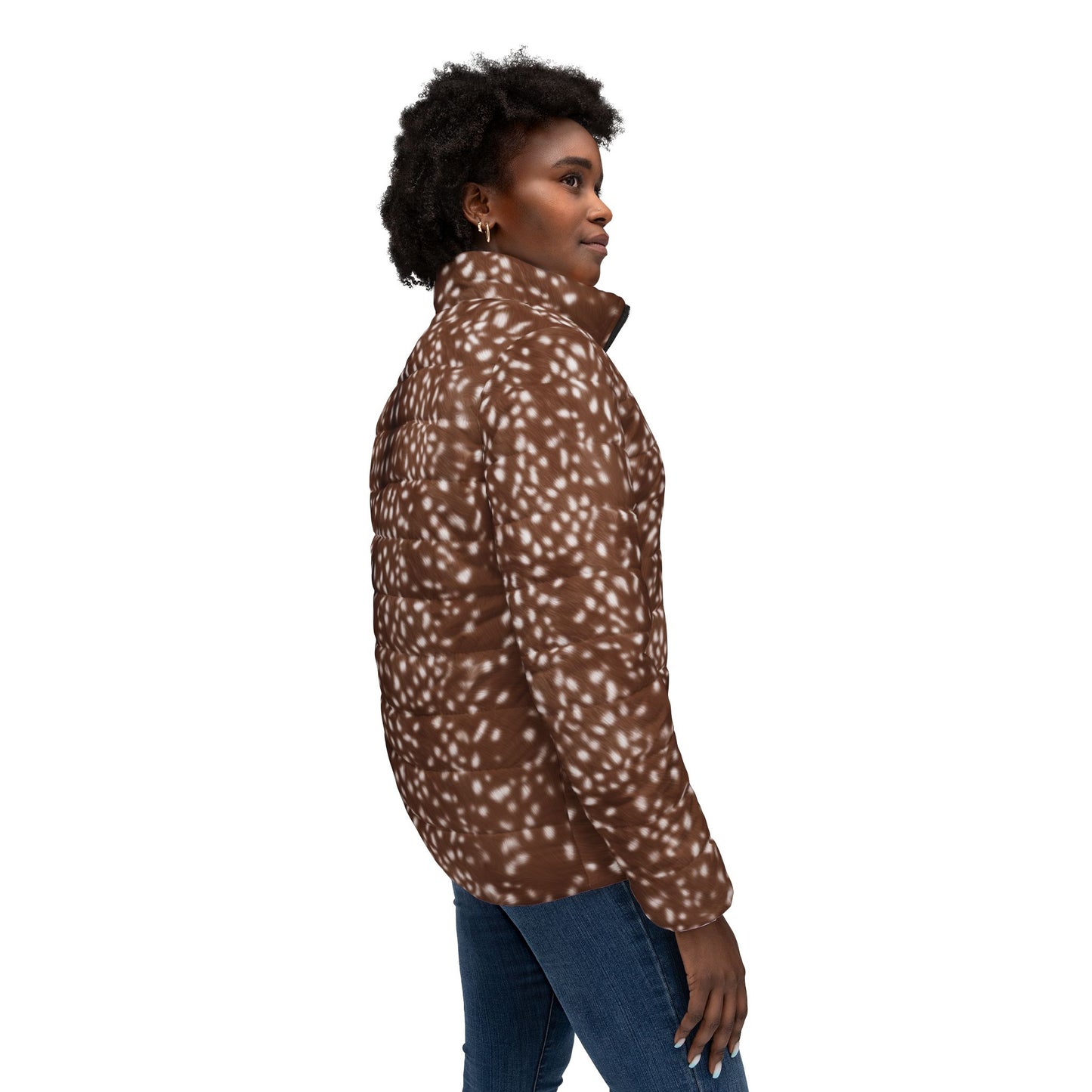 Deer Print Puffer Jacket