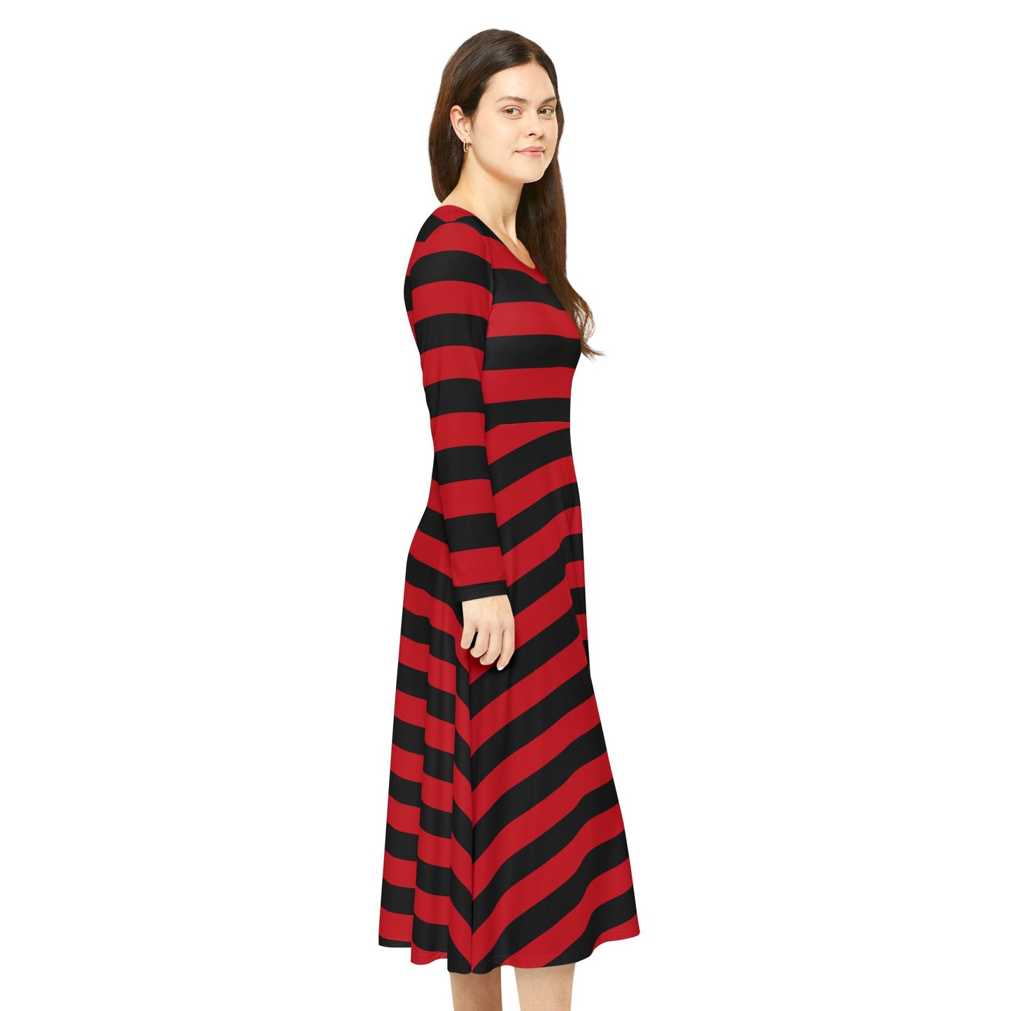 Red & Black Striped Dress