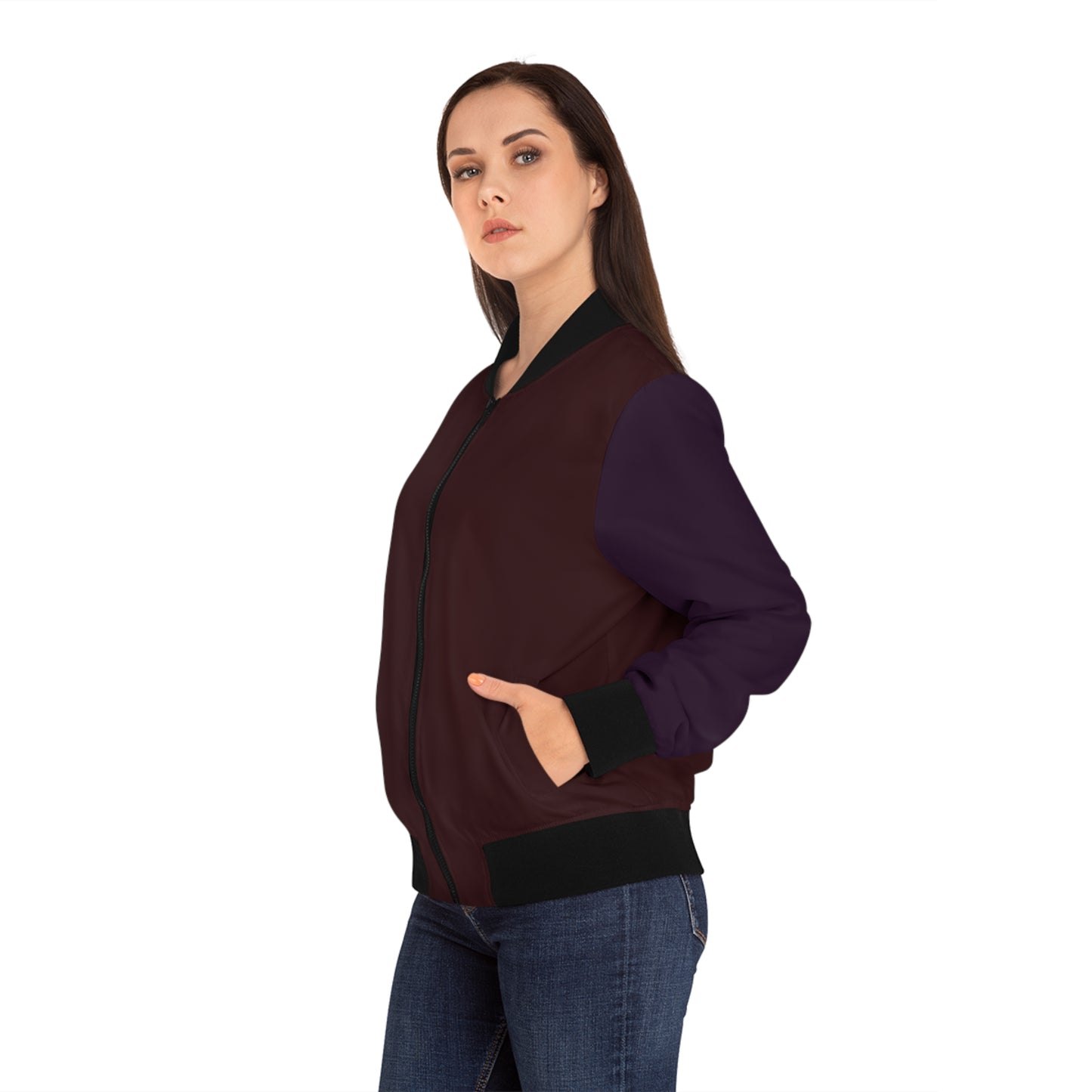 Dark Maroon & Dark Plum Bomber Jacket