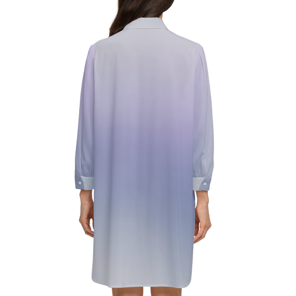 Misty Gradient Print Silky Shirt