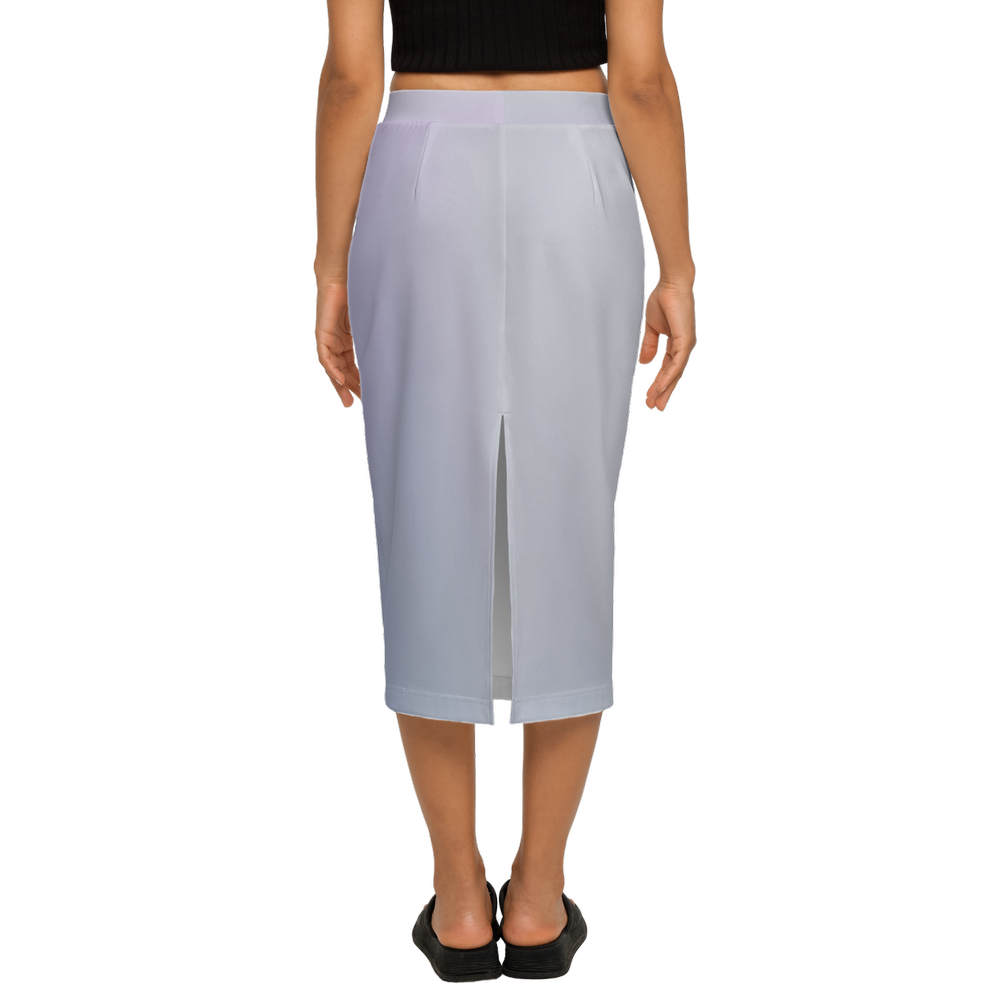 Misty Gradient Print Back Split Pencil Skirt