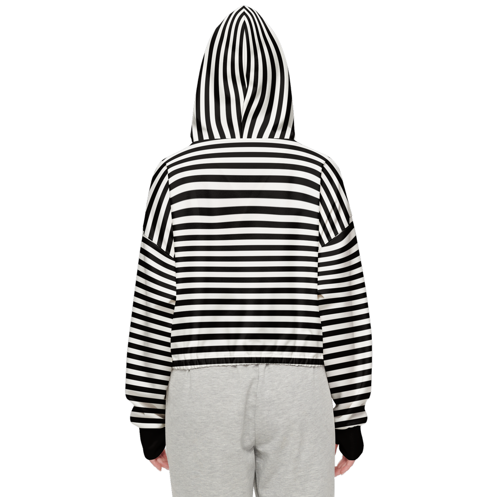 Striped Cropped Hoodie - Black Cuffs (Super Heavy)