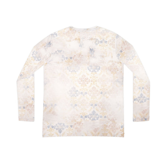 Faded Damask Wall Print V-Neck Top