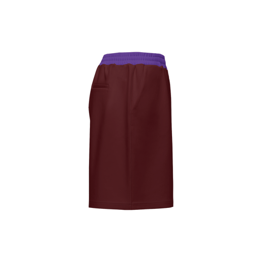 Dark Maroon & Purple Casual Unisex Shorts