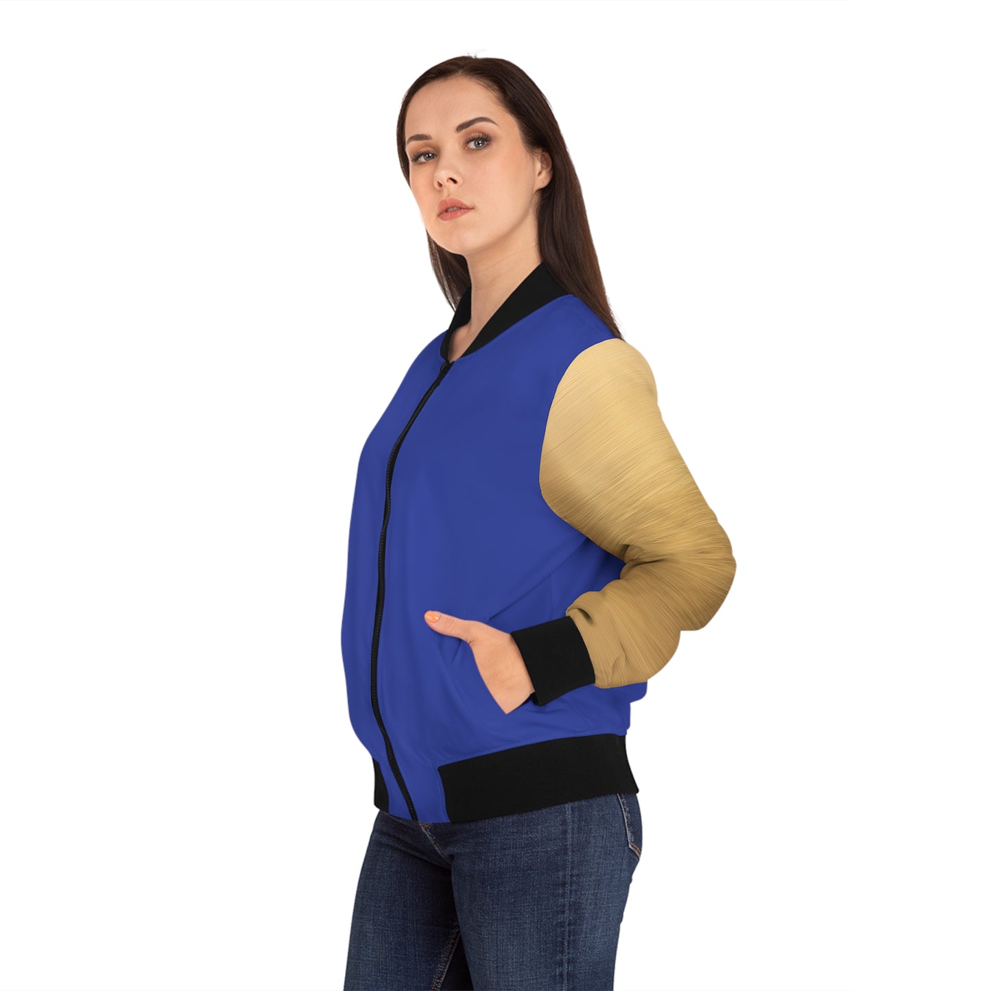 Blue & Gold Bomber Jacket