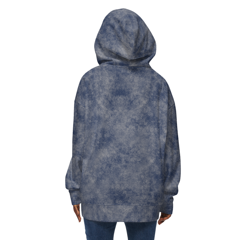 Washed Out Denim Print Relaxed Fit Hoodie (Super Heavy)