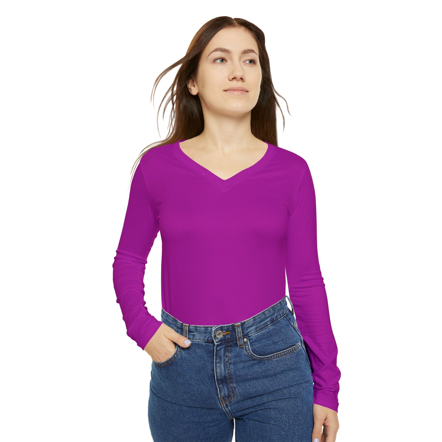 Hot Magenta V-Neck Top