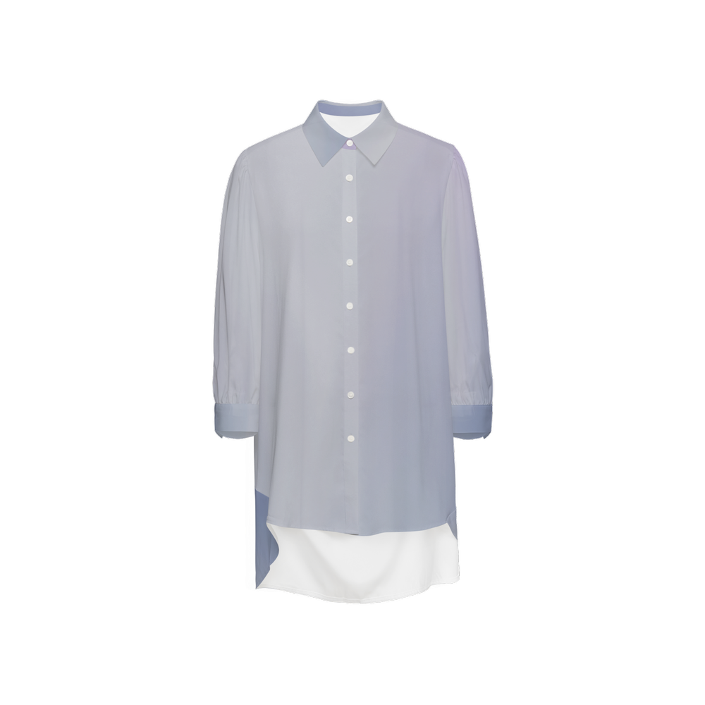 Misty Gradient Print Silky Shirt