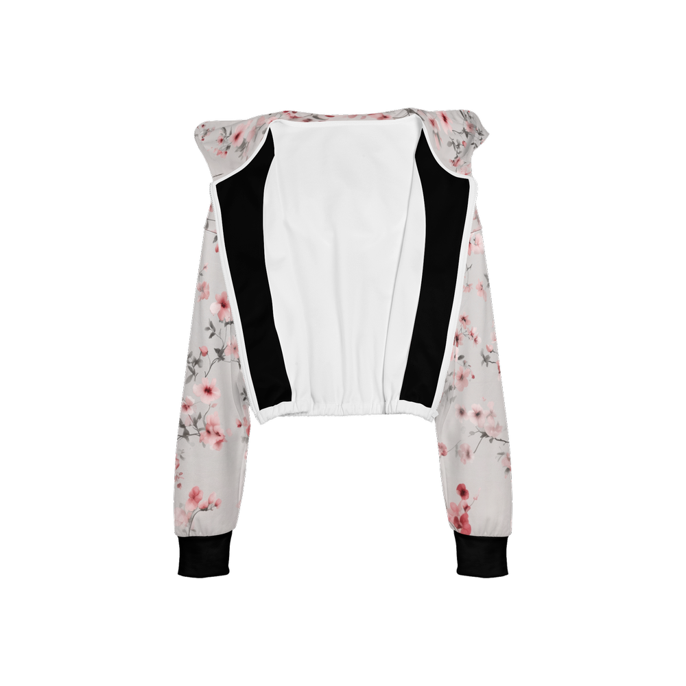 Floral Print Cropped Hoodie (Super Heavy)