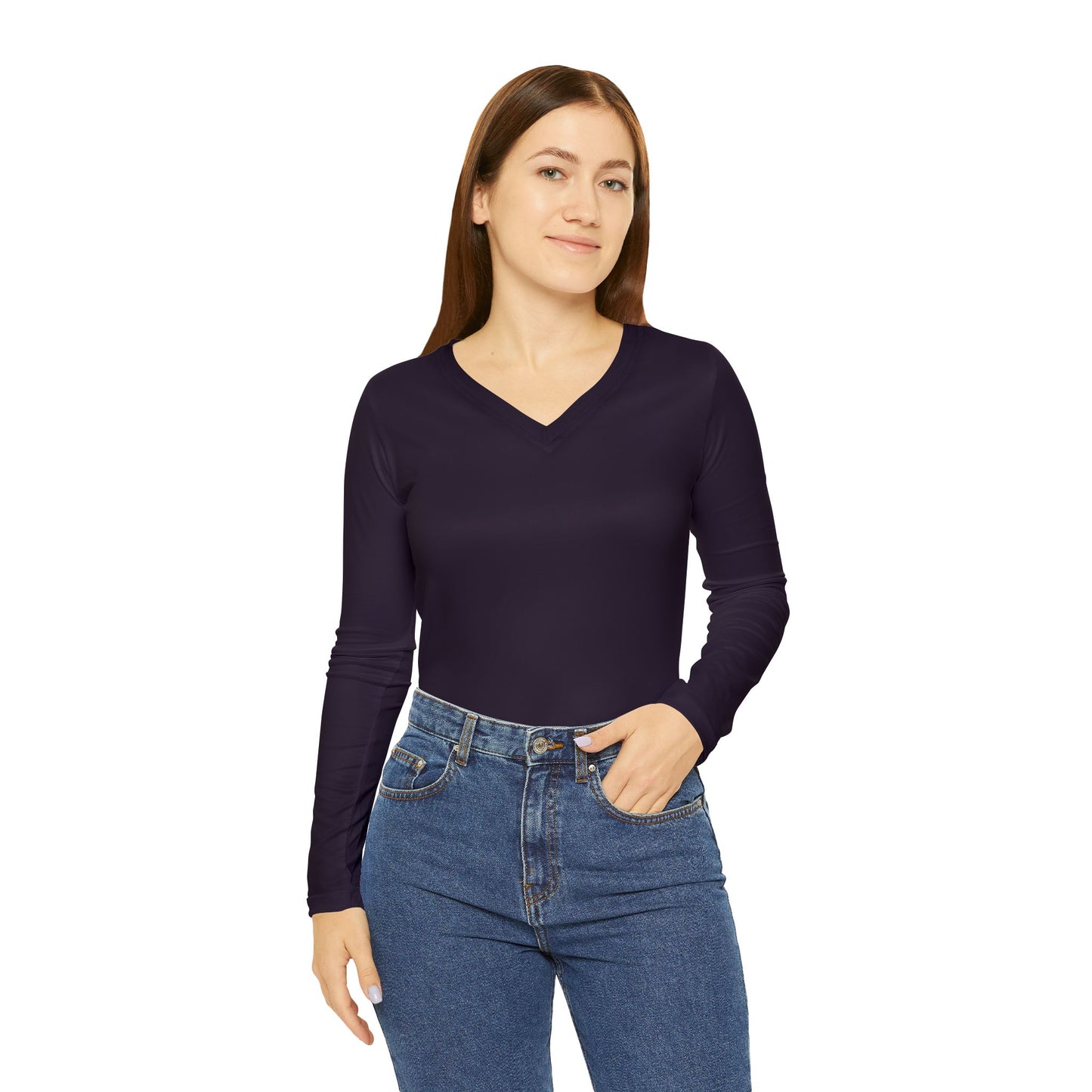 Dark Purple V-Neck Top