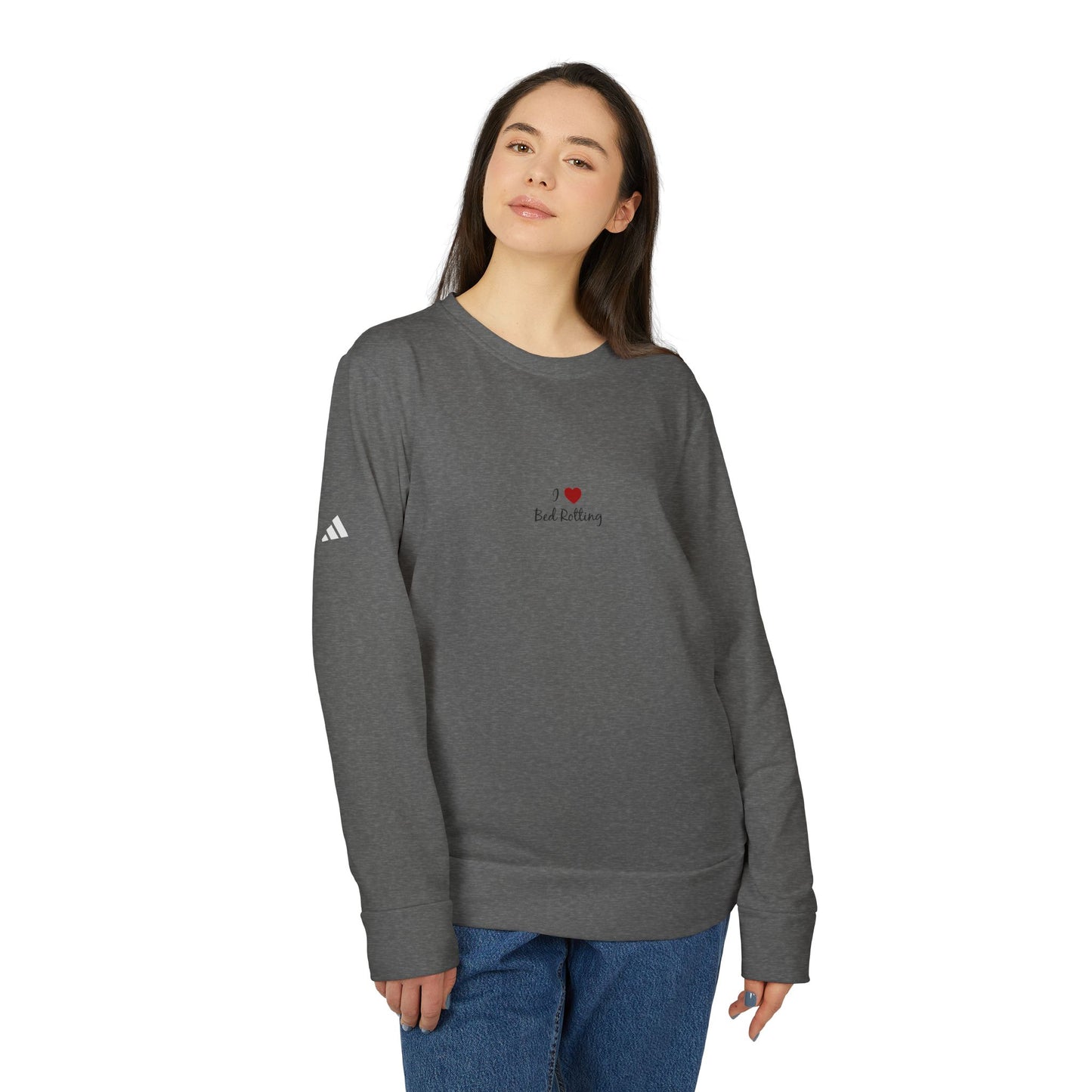 Adidas I <3 Bed Rotting  Unisex Fleece Crewneck Sweatshirt