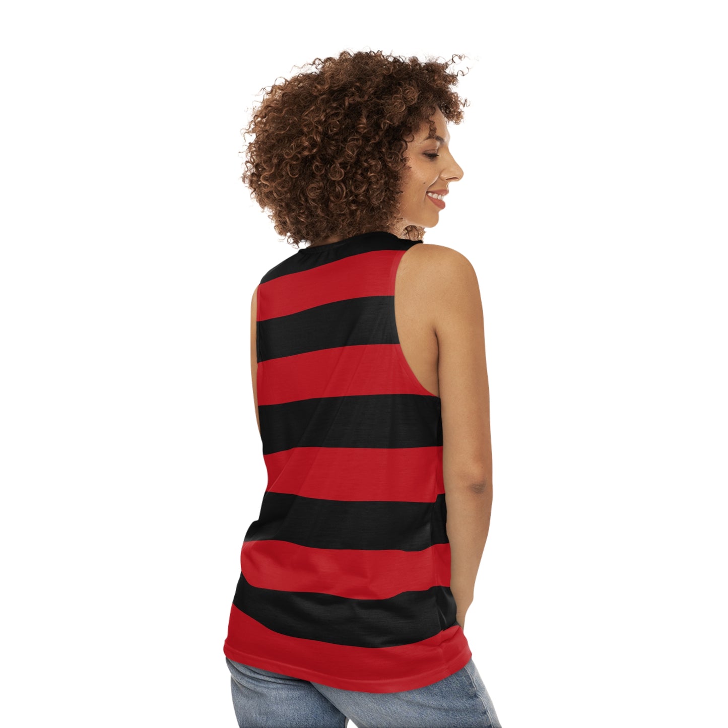 Red & Black Striped Tank Top