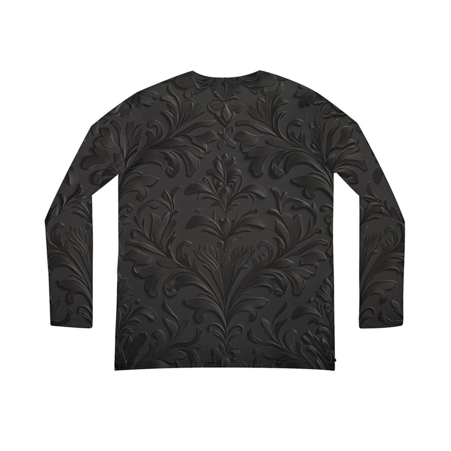 Damask Print Long Sleeve V-neck Shirt