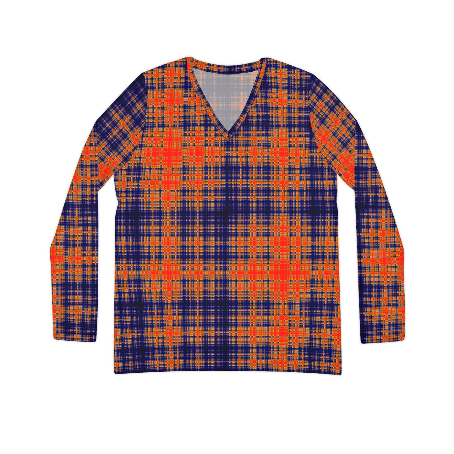 Plaid Print V-neck Top