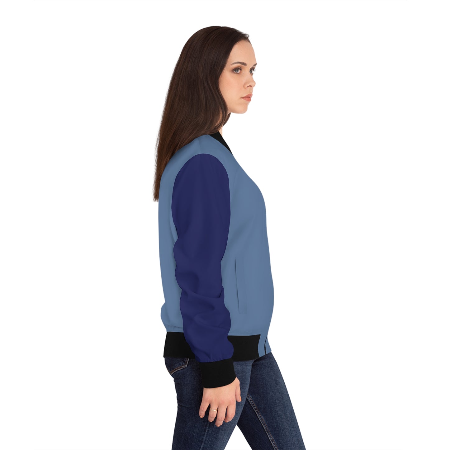 Monochrome Blue Bomber Jacket