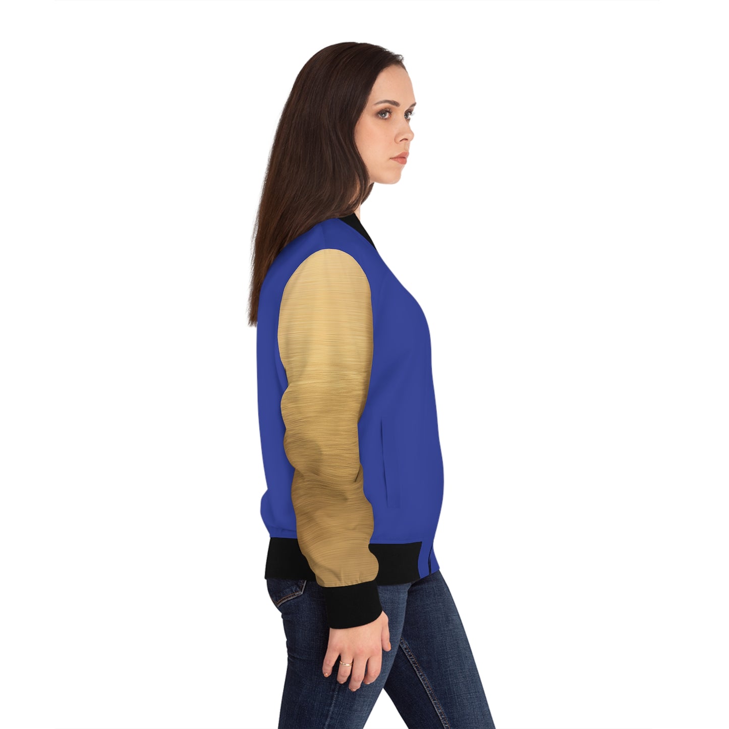Blue & Gold Bomber Jacket