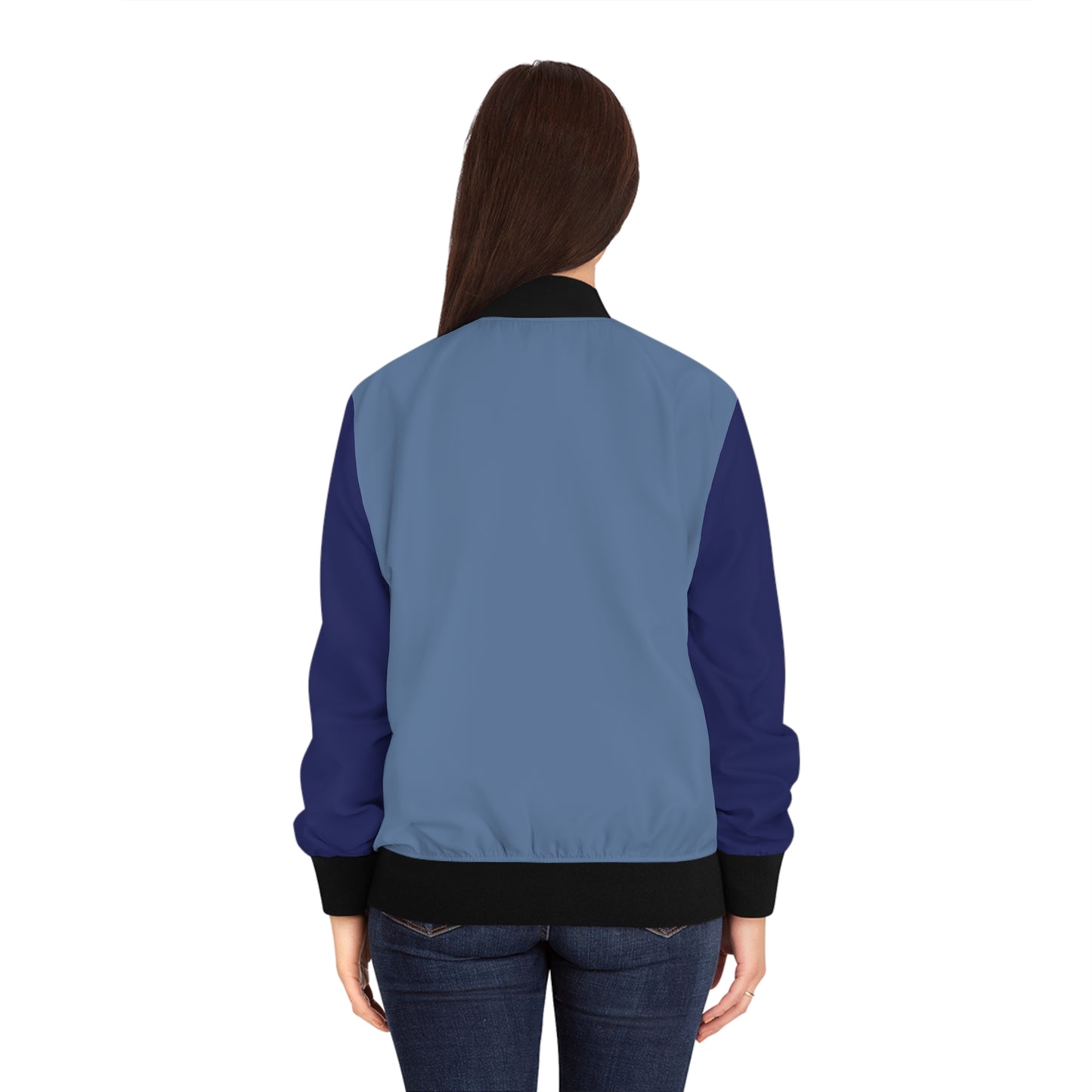 Monochrome Blue Bomber Jacket