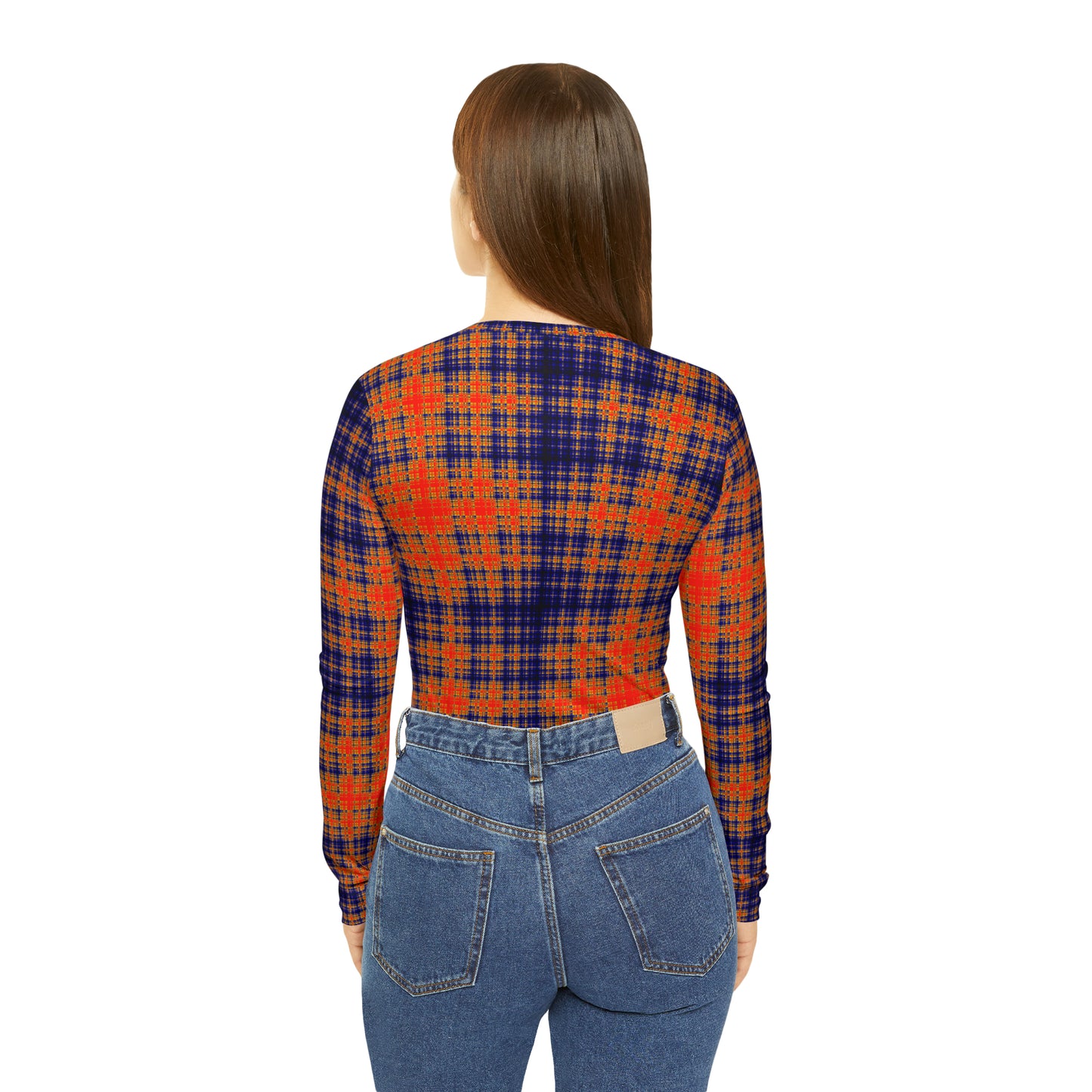 Plaid Print V-neck Top