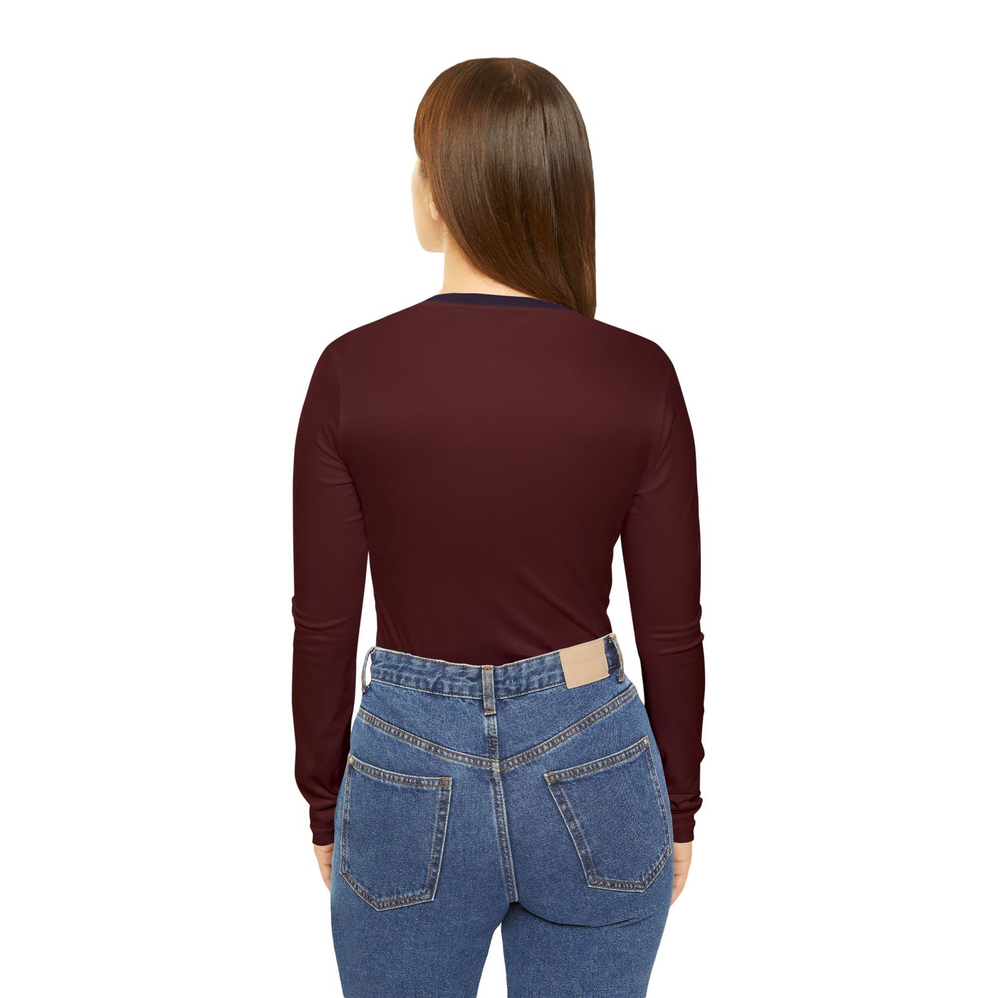 Dark Maroon V-Neck Top With Dark Purple Collar