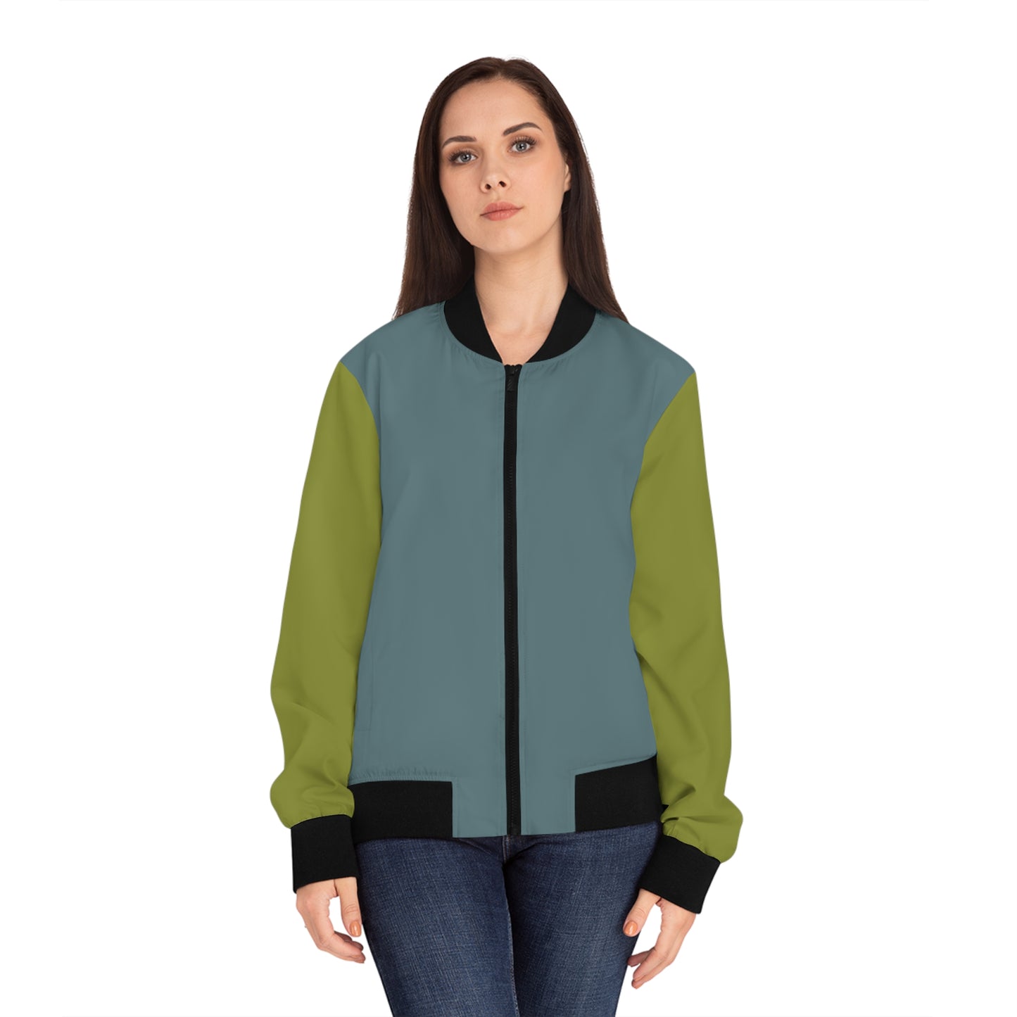 Sage & Lime Green Women's Bomber Jacket