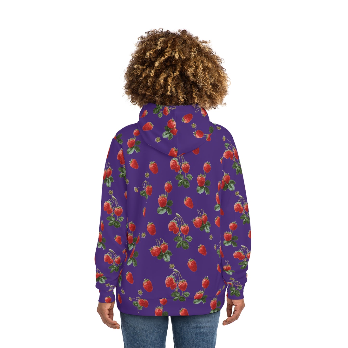 Strawberry Pattern Purple Hoodie