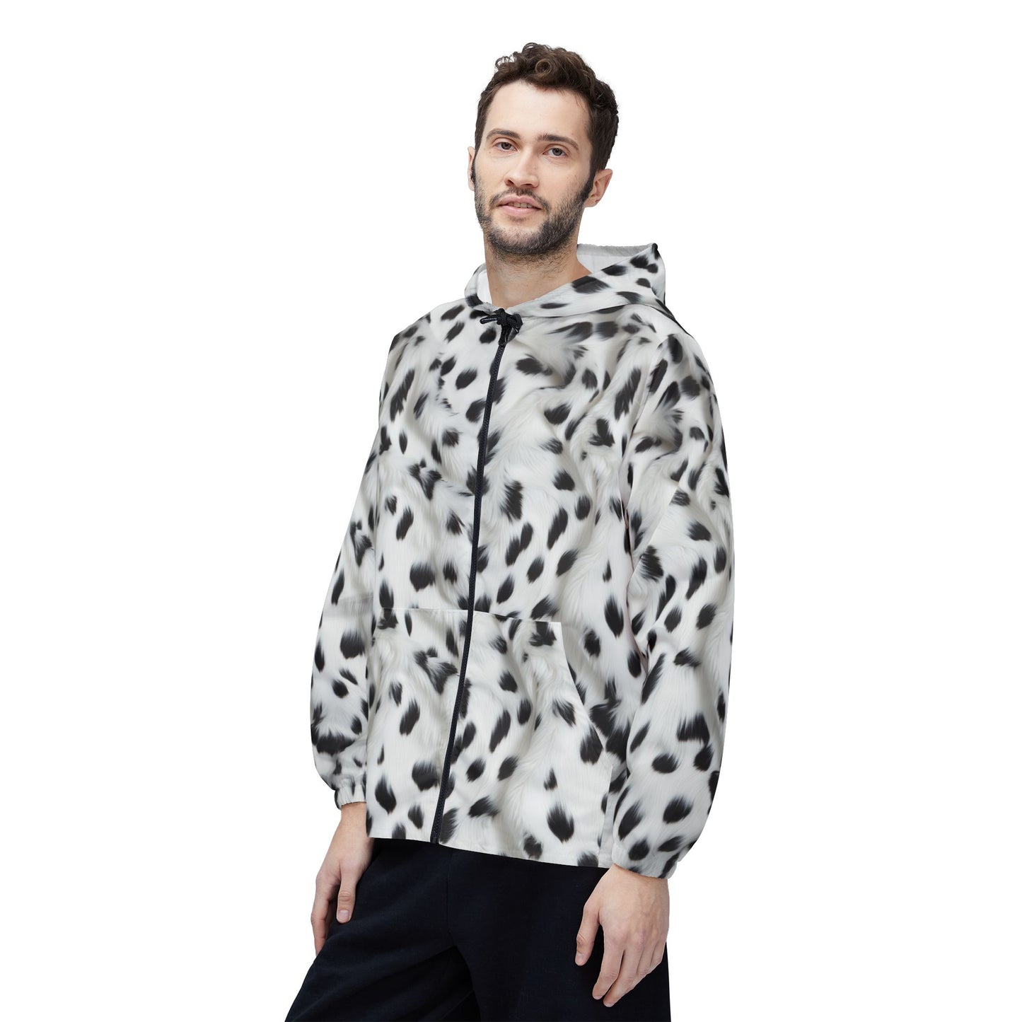 Dalmatian Print Windbreaker Jacket