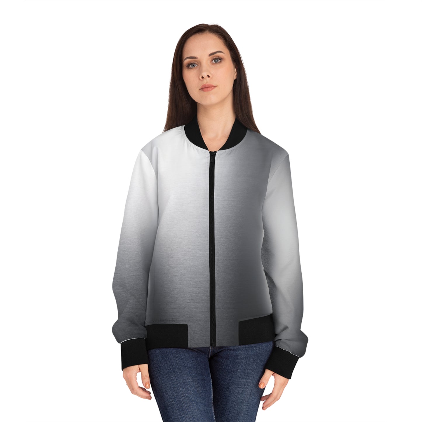 Metallic Print Bomber Jacket