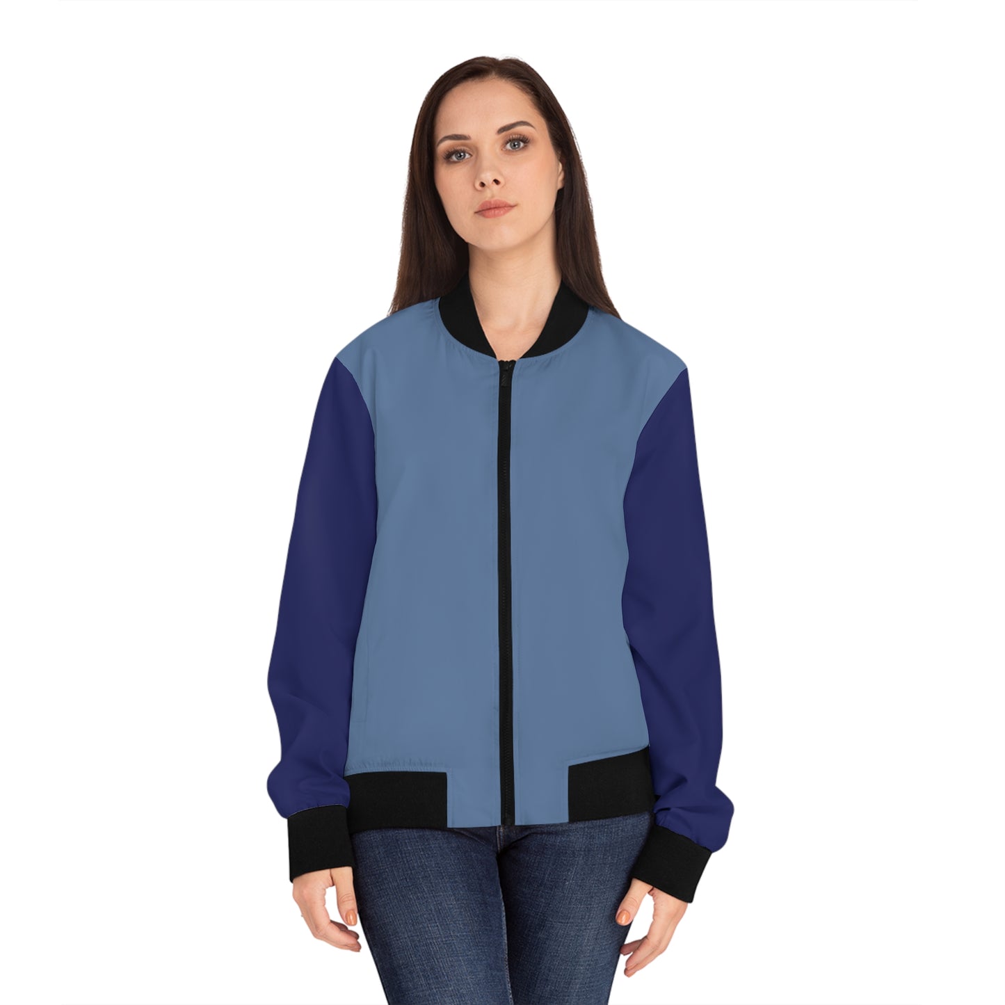 Monochrome Blue Bomber Jacket