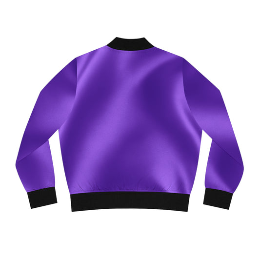 Lilac Silk Print Bomber Jacket