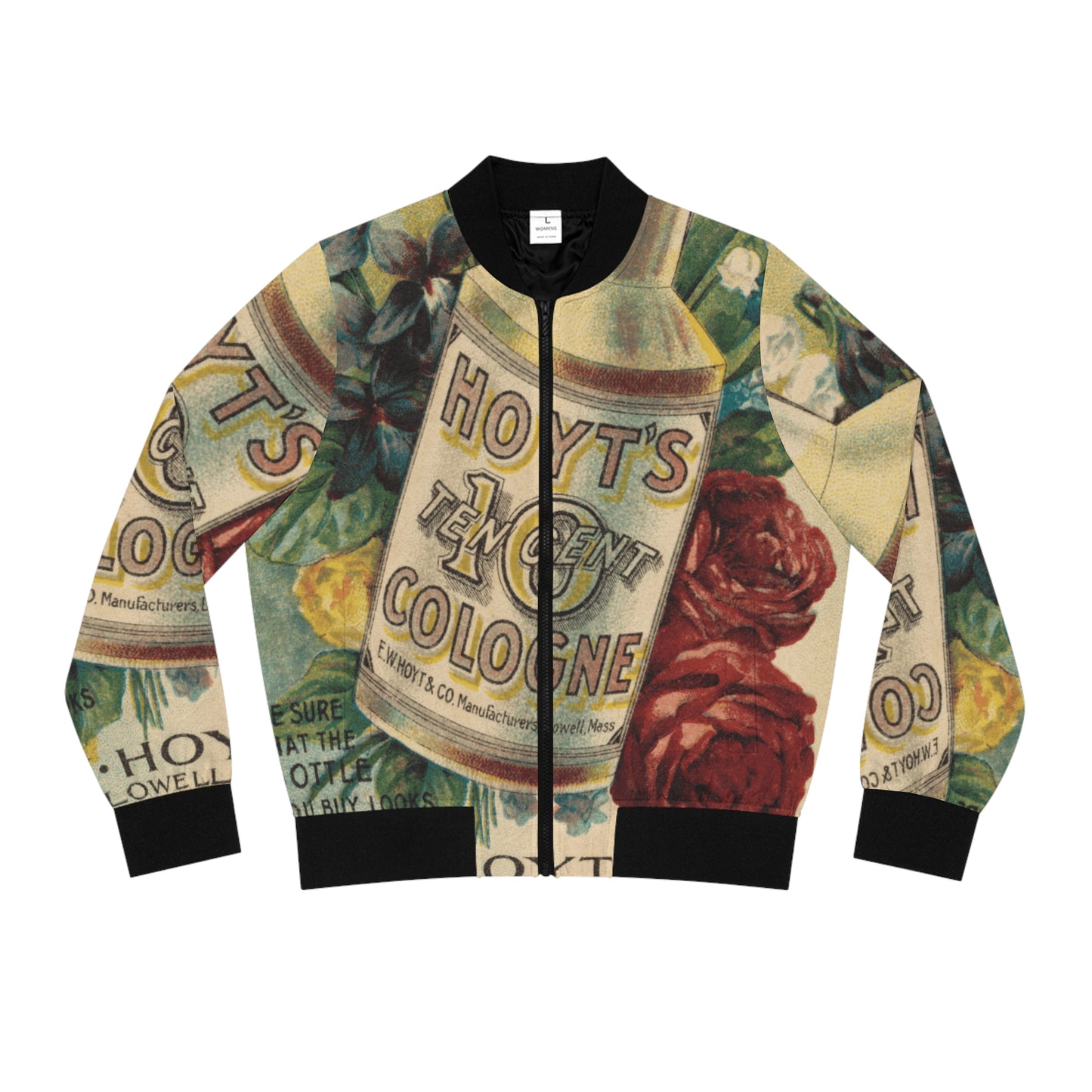 Vintage Ad Print Bomber Jacket
