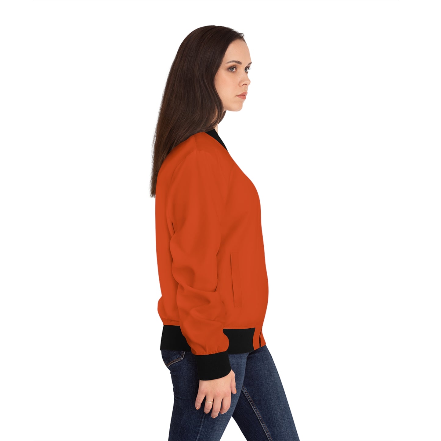 Burnt Orange Bomber Jacket