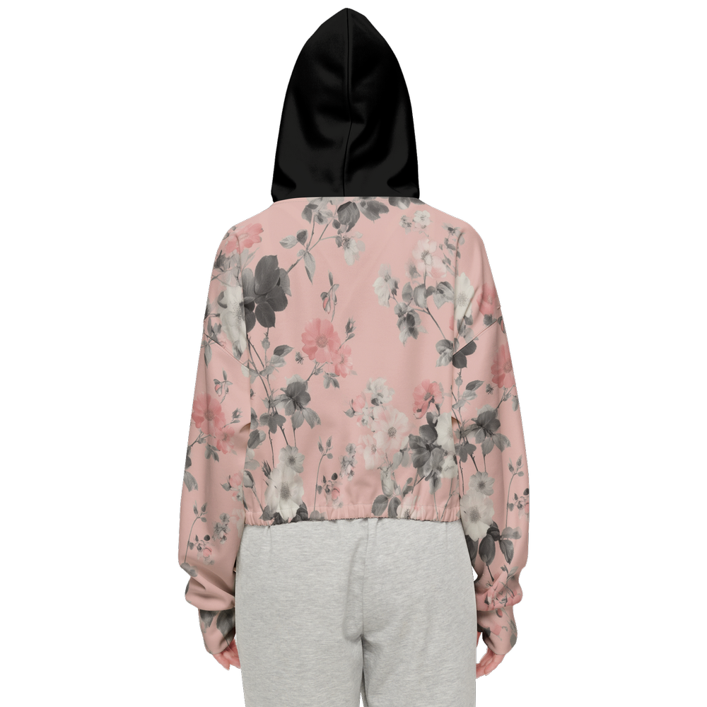 Floral Print CroppedHoodie (Super Heavy)