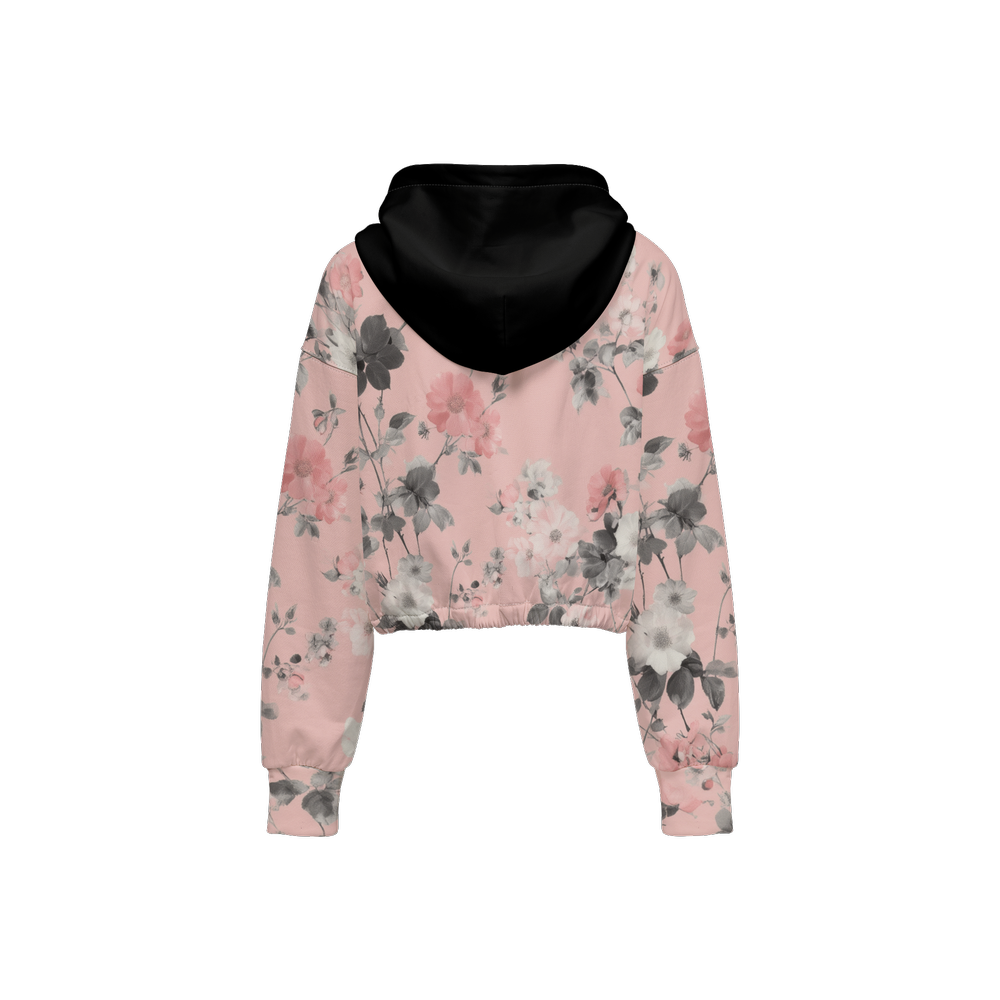 Floral Print CroppedHoodie (Super Heavy)