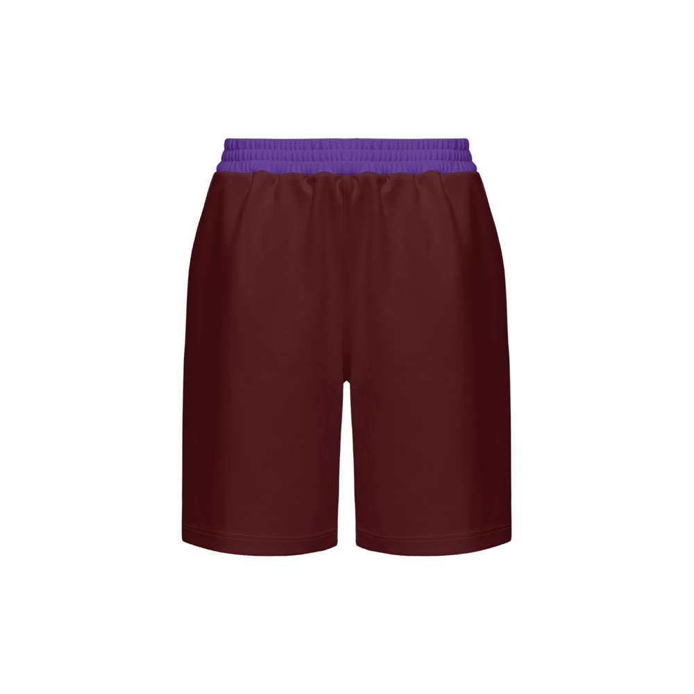 Dark Maroon & Purple Casual Unisex Shorts