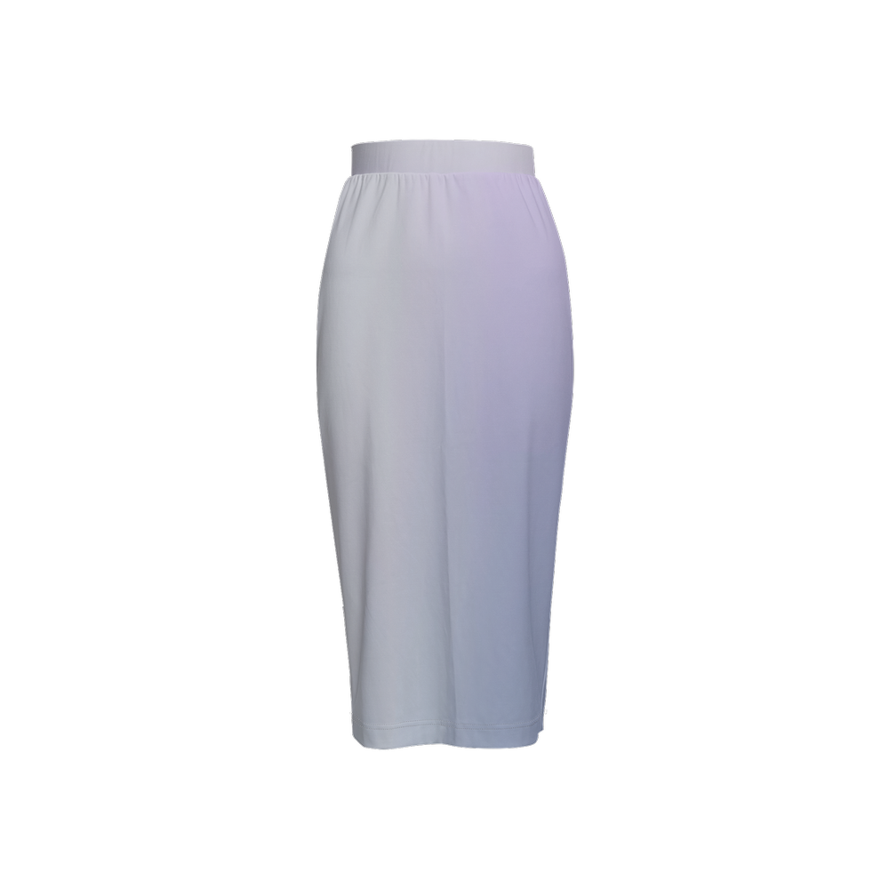 Misty Gradient Print Back Split Pencil Skirt