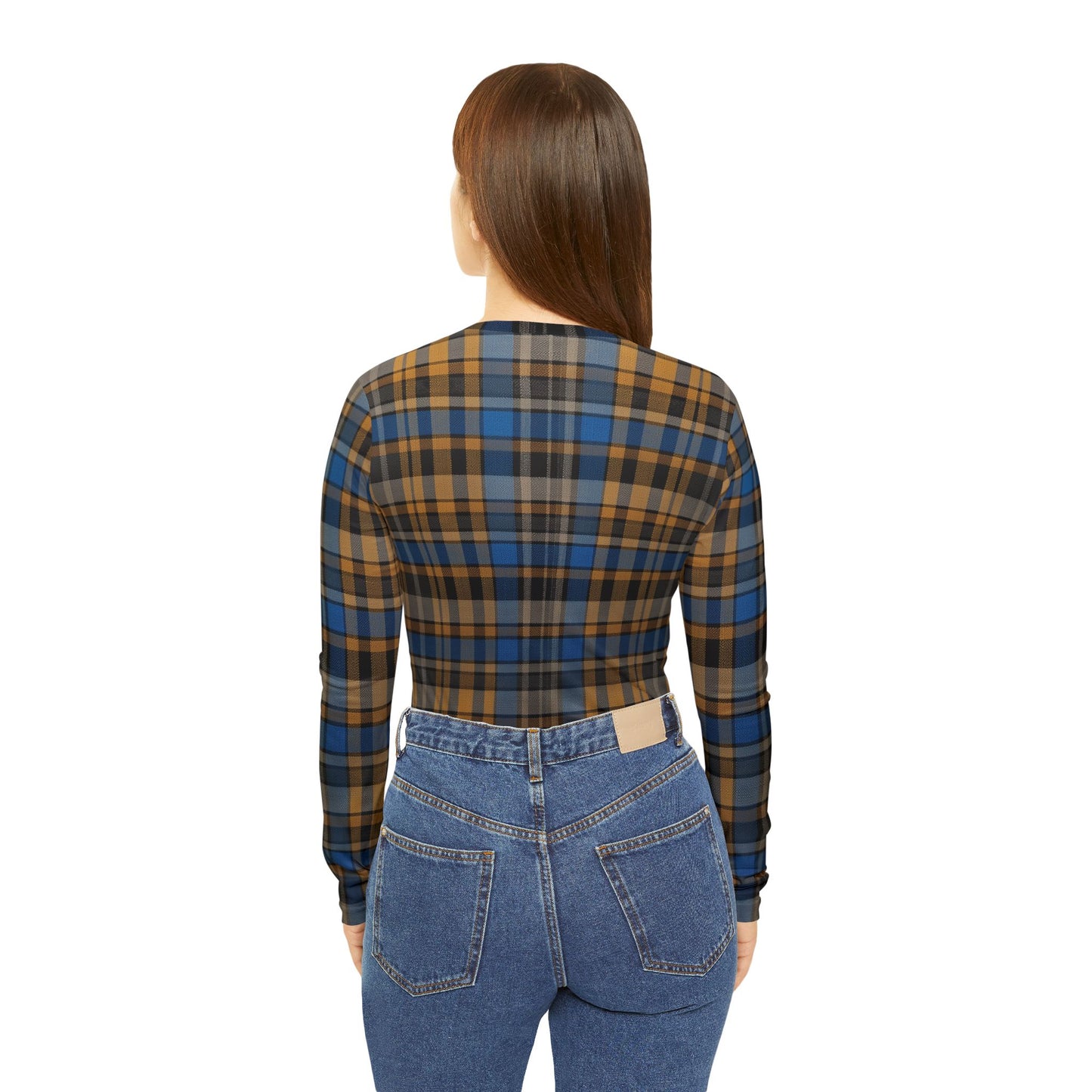 Plaid Print V-Neck Top