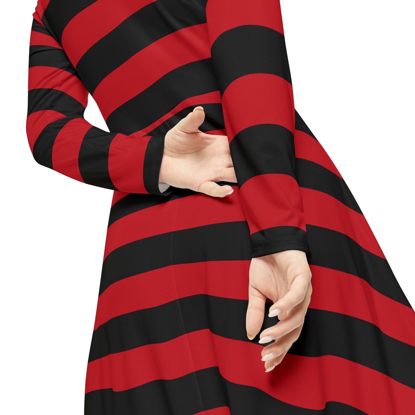 Red & Black Striped Dress