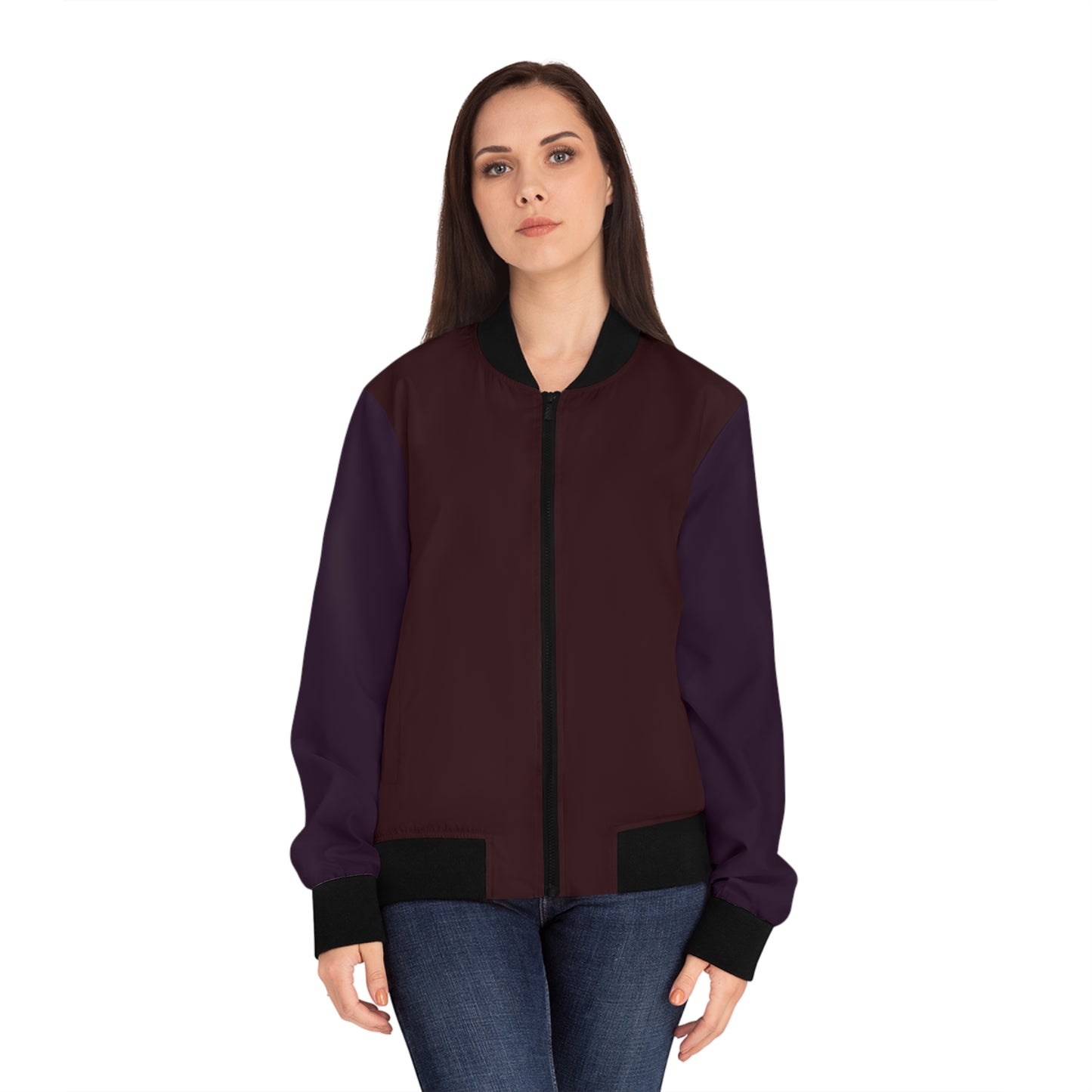 Dark Maroon & Dark Plum Bomber Jacket
