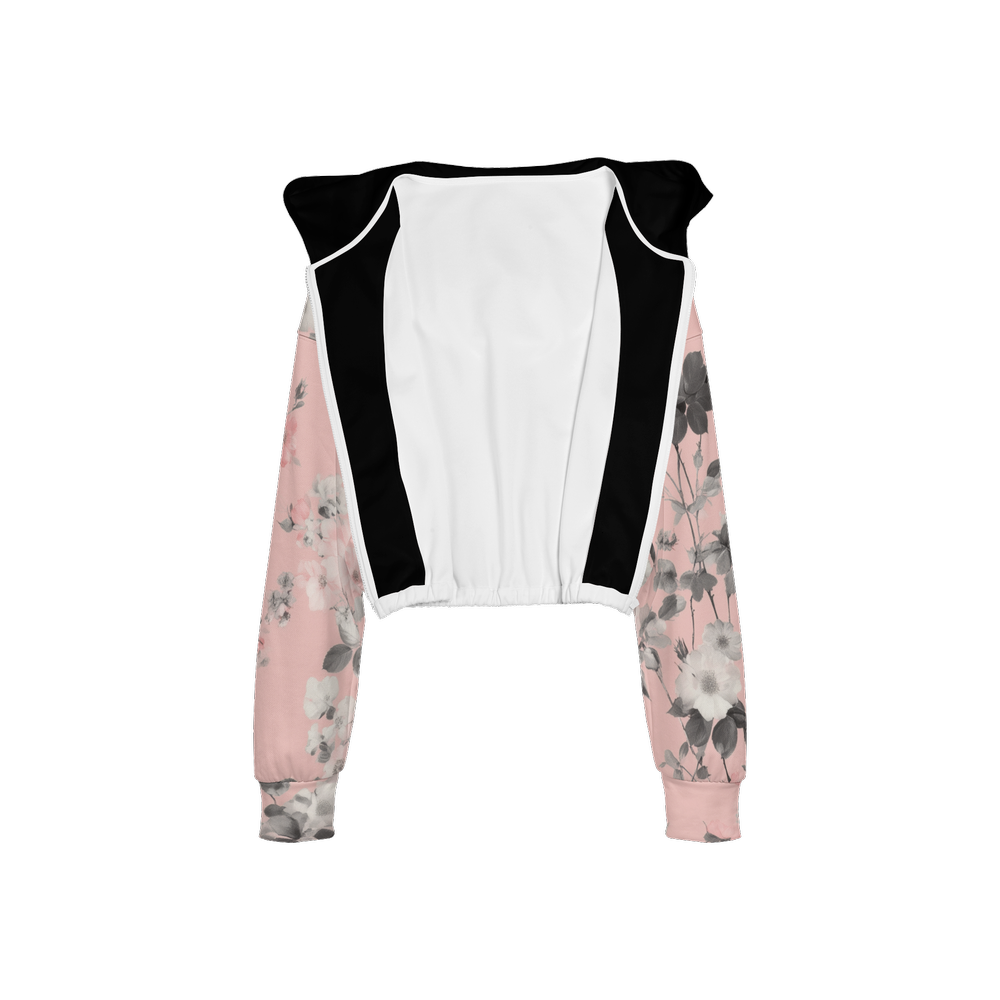 Floral Print CroppedHoodie (Super Heavy)