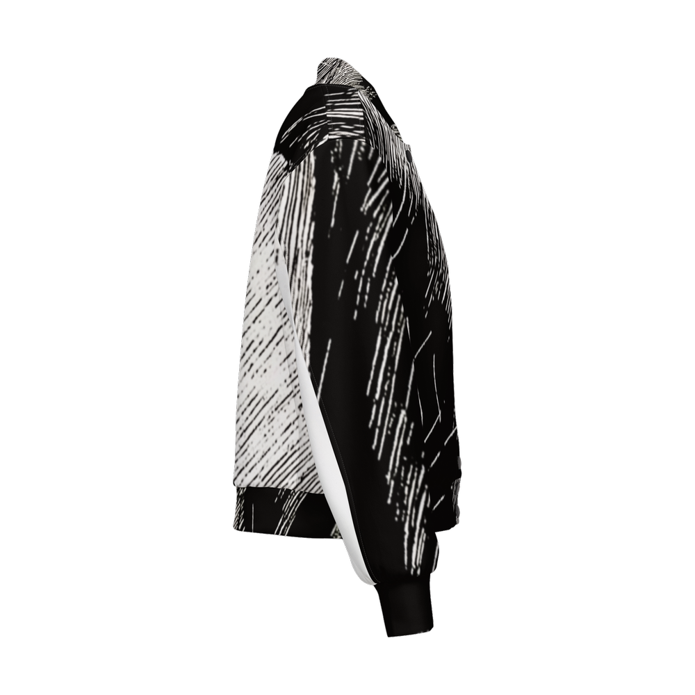 Pen Shading Print Bomber Jacket