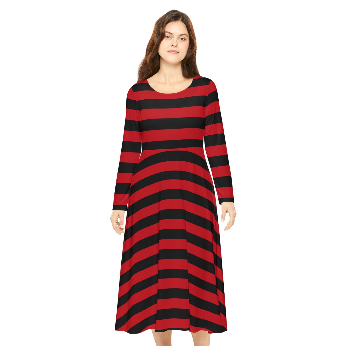 Red & Black Striped Dress