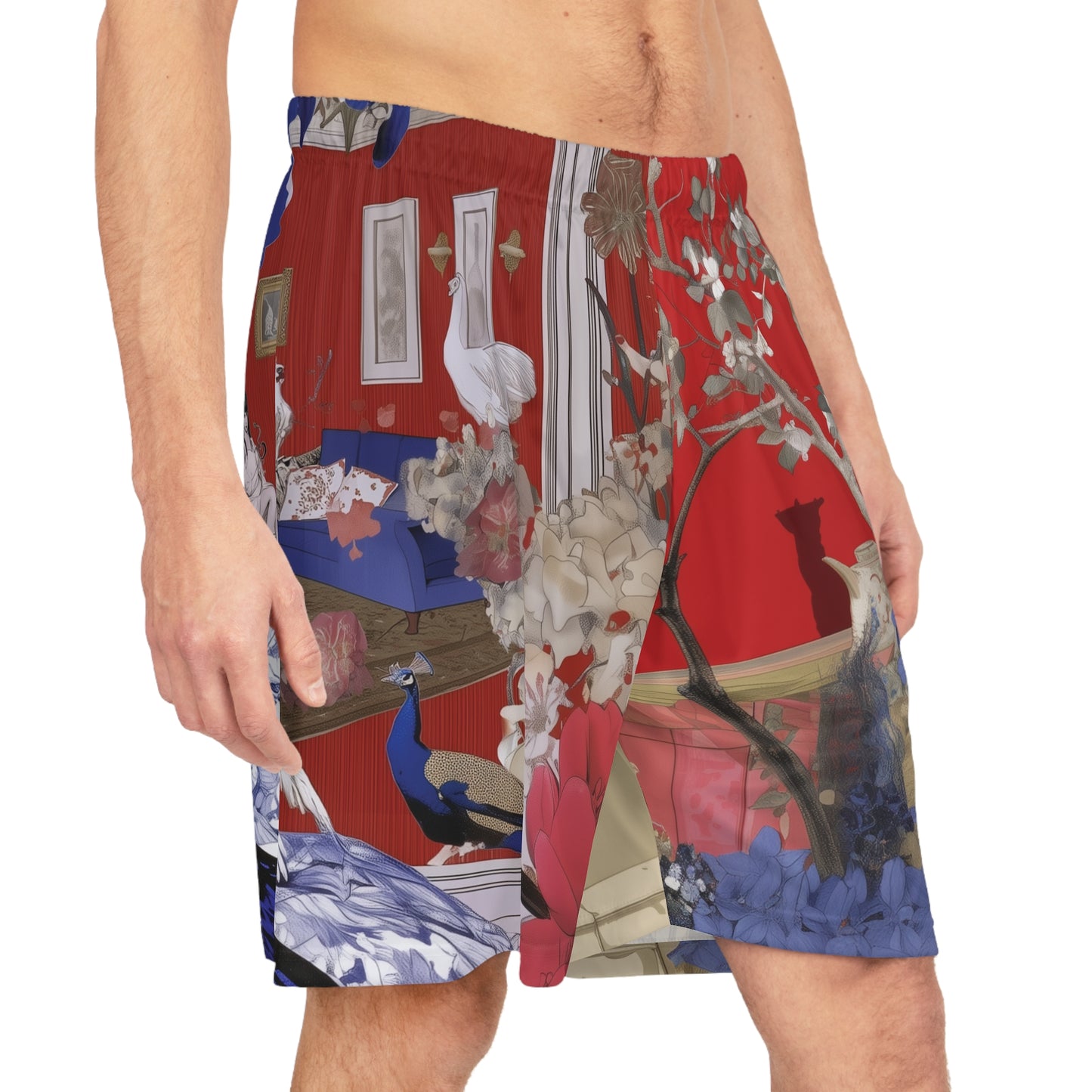 Collage Print Basketball Shorts