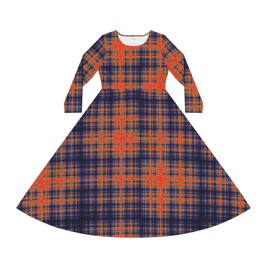 Plaid Print Midi Dress