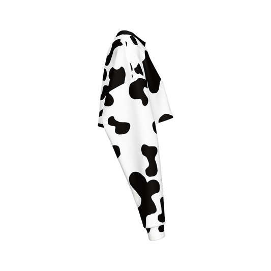 Cow Print Cropped Crewneck Sweatshirt