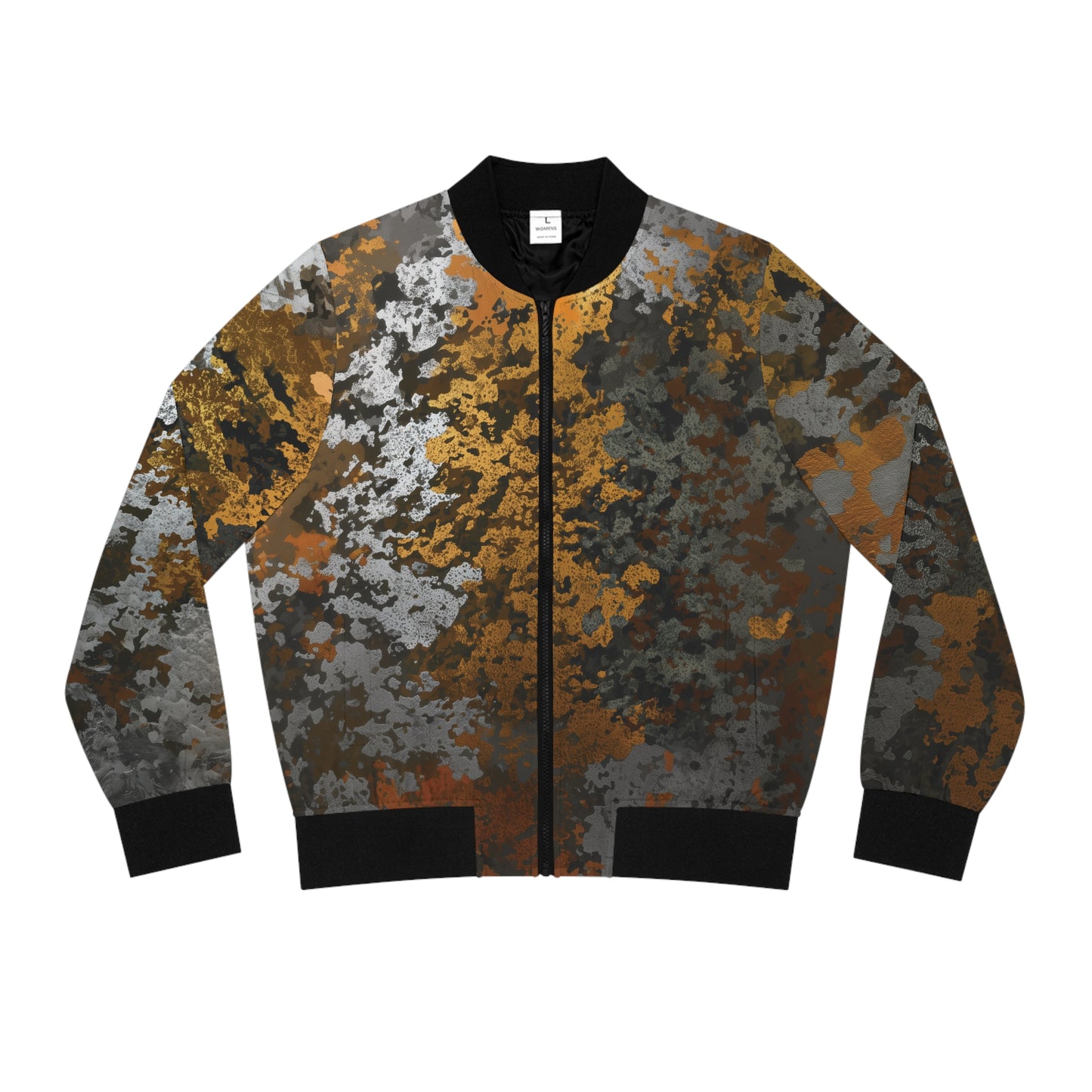 Gold Silver & Bronze Camouflage Bomber Jacket