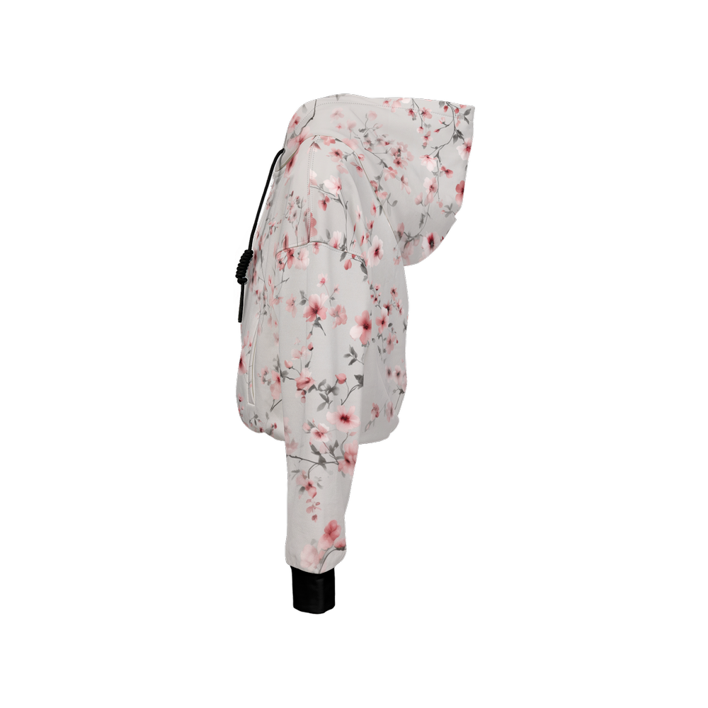 Floral Print Cropped Hoodie (Super Heavy)