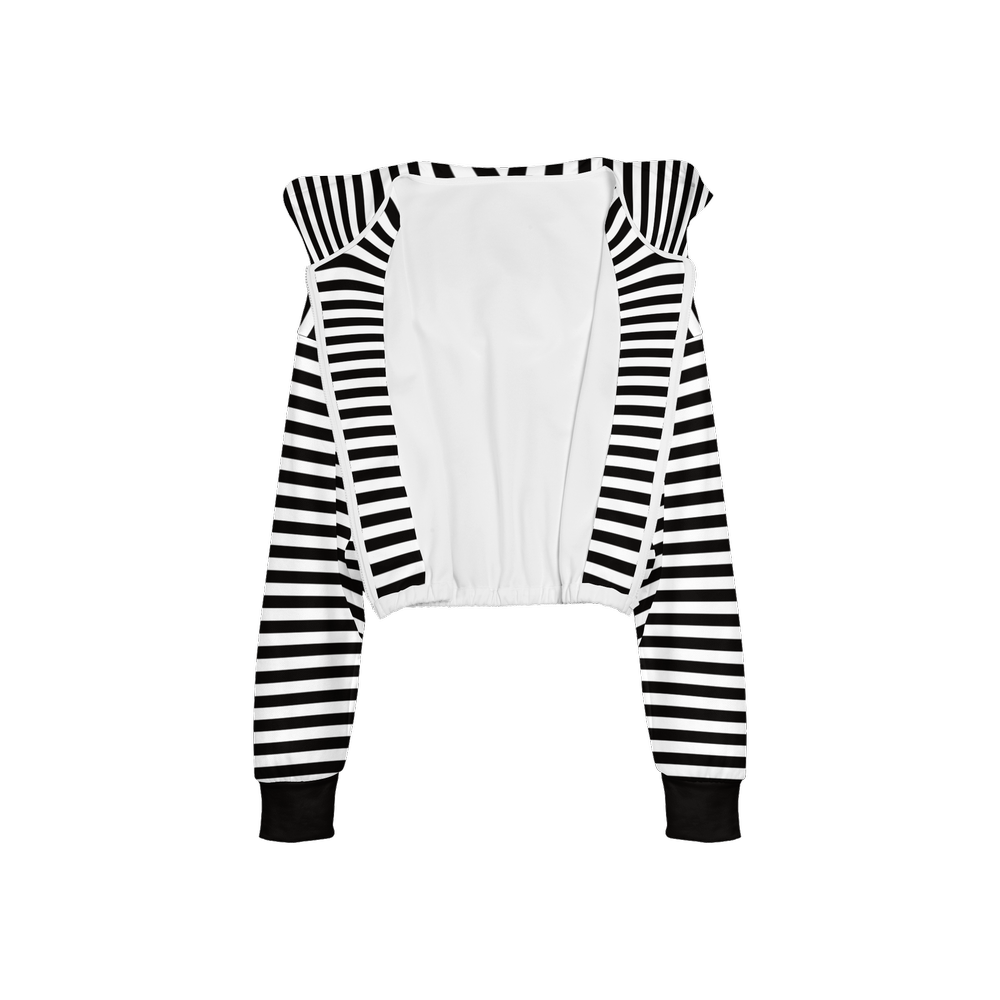 Striped Cropped Hoodie - Black Cuffs (Super Heavy)