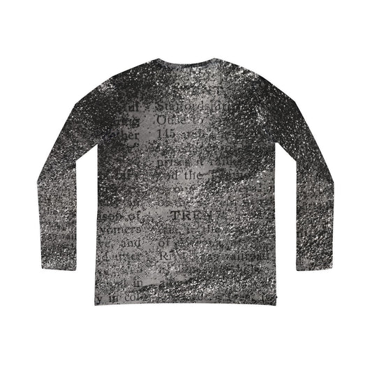 Glittered Inscription Long Sleeve V-neck Shirt