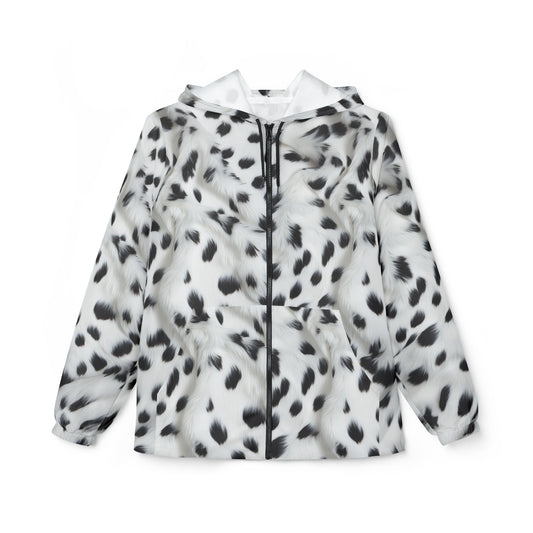 Dalmatian Print Windbreaker Jacket