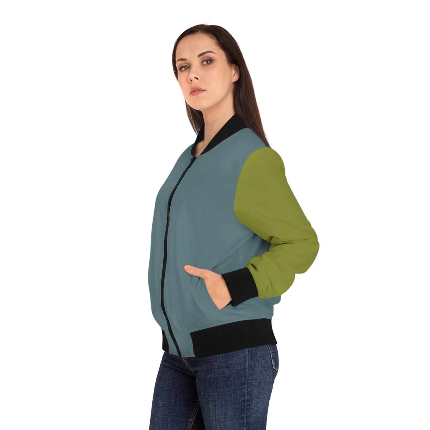 Sage & Lime Green Women's Bomber Jacket